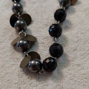 Elegant Black and Silver Beaded Necklace
